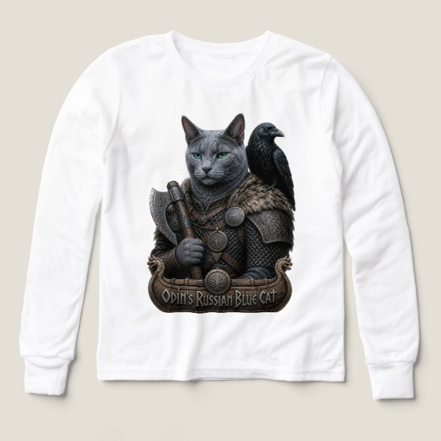 Russian Blue Veteran Odin’s Cat Tri-Blend Shirts (Design Front)