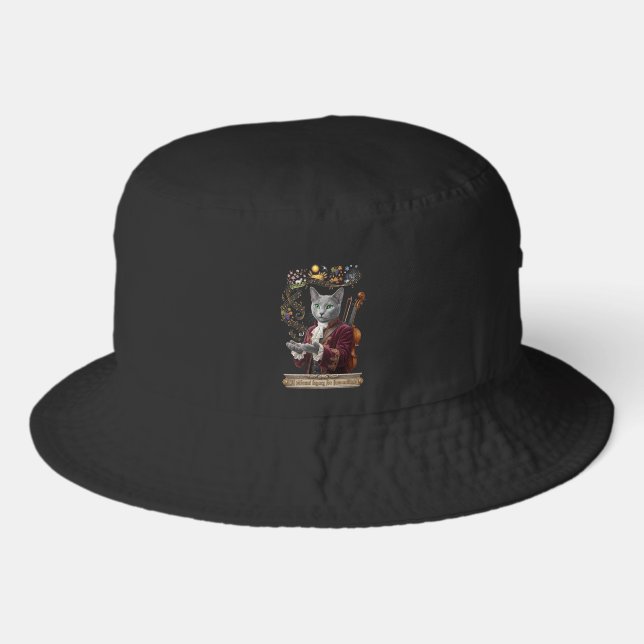 Russian Blue Vivaldi Cat: A Vibrant Legacy Bucket Hat (Front)