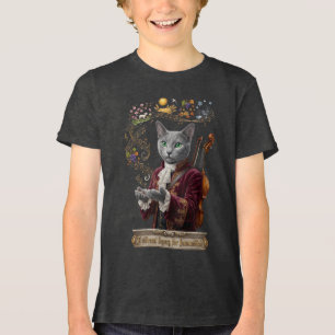 Russian Blue Vivaldi Cat: A Vibrant Legacy Tri-Blend Shirt