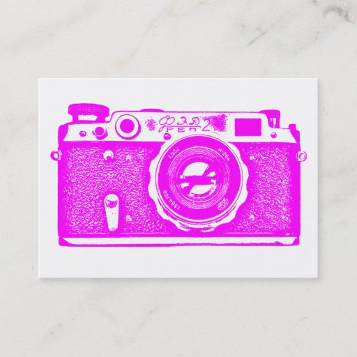 Customizable Russian Camera - Magenta on White Business Card