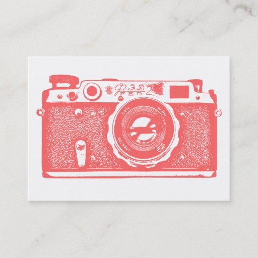 Customizable Russian Camera - Tropical Pink on White Business Card
