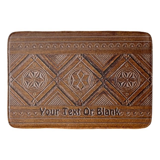 Russian Carved Wood Box Bathroom Mat (Front)