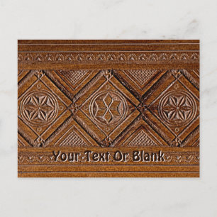 Russian Carved Wood Box Postcard