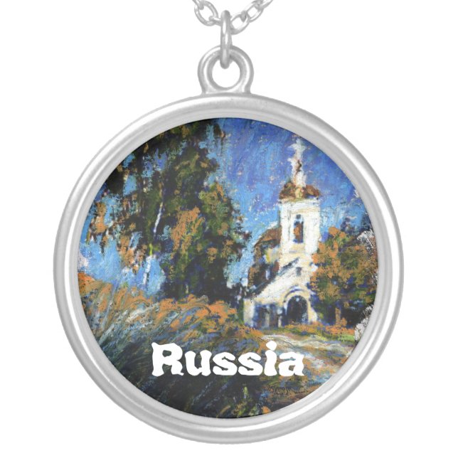 Russian Church Silver Plated Necklace (Front)
