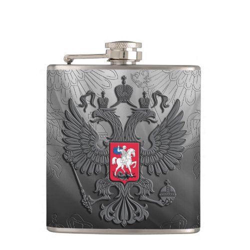 Russian coat arms hip flask