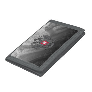 Russian coat arms trifold wallet