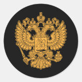 Eagle coat arms two heads Russia Flag by VRL Arts