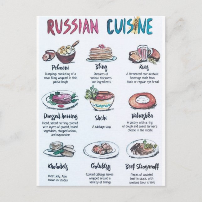 Russian cooking postcard (Front)