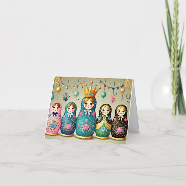 Russian Doll Birthday Card (Front)