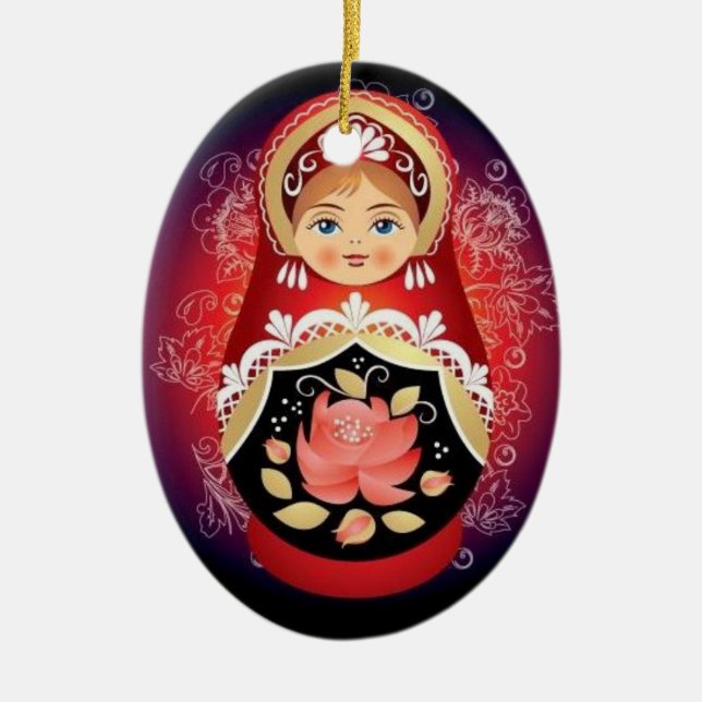 Russian Doll Christmas Ornament - "Natalya" (Front)