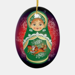 Russian Doll Christmas Ornament - "Olga"