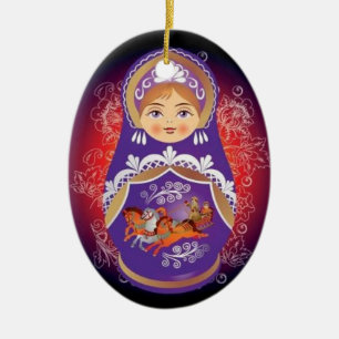 Russian Doll Christmas Ornament - "Yulia"