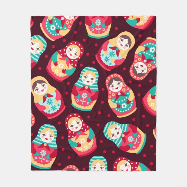 Russian doll fleece blanket (Front)