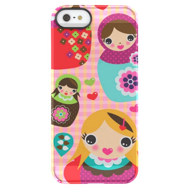 Russian doll illustration background uncommon iPhone case (Back)