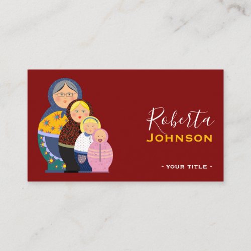 Russian Doll Matryoshka Fashion Designer Stylist Business Card