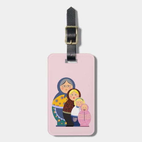 Russian Doll Matryoshka Life Stages Colorful Cute Luggage Tag