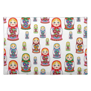 russian dolls cloth placemat