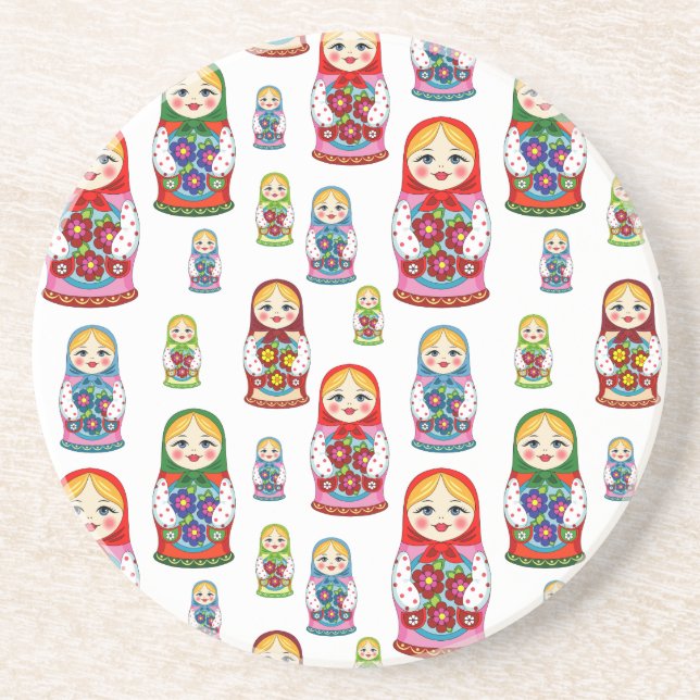 Russian dolls drink coaster (Front)