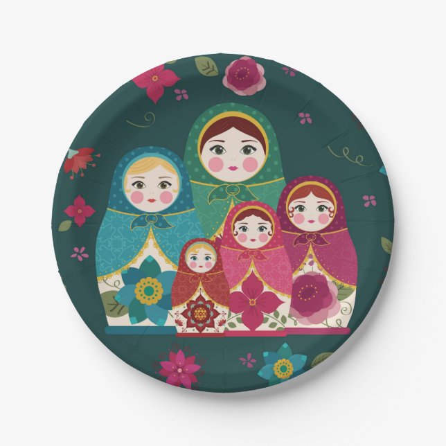 Russian Dolls Paper Plates (Front)