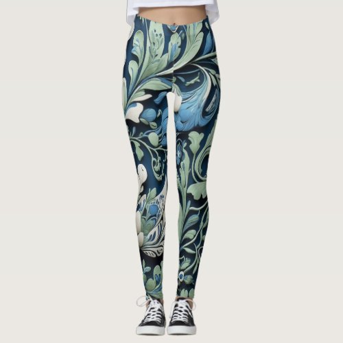 russian ethnic and vintage print  leggings