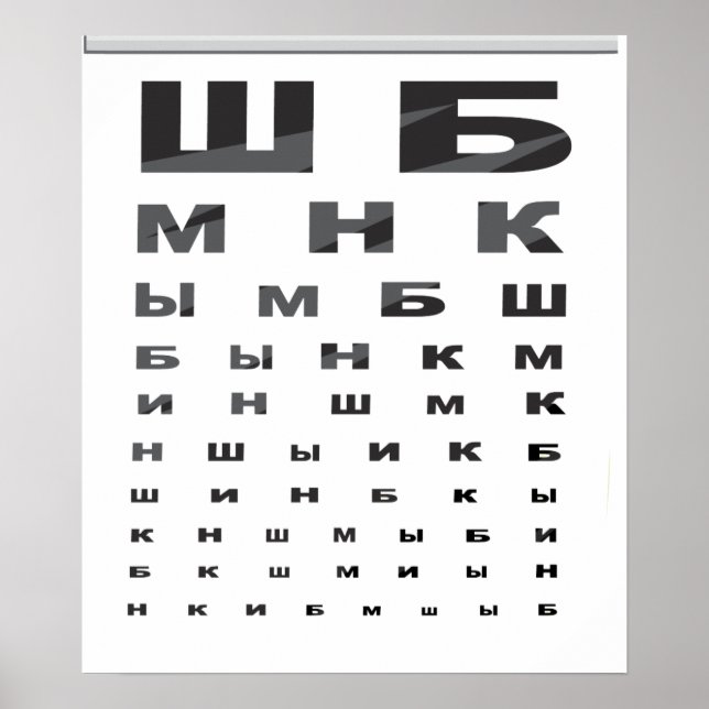 Russian Eye Chart Poster (Front)