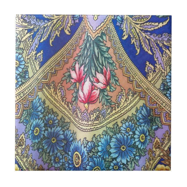 Russian fabric pattern ceramic tile (Front)