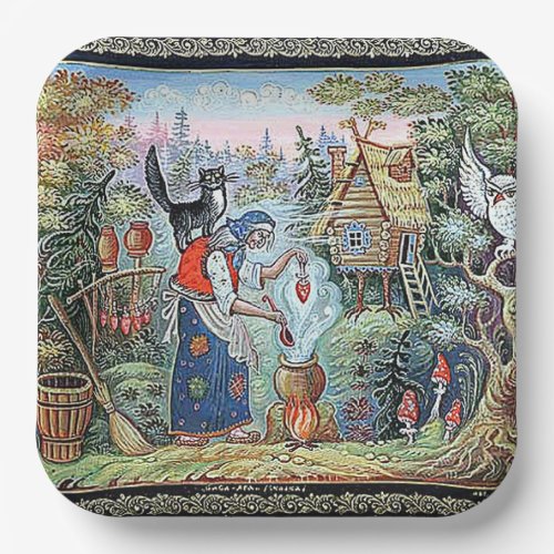 RUSSIAN  FAIRYTALE BABA JAGA PAPER PLATES