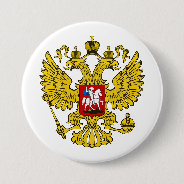 Russian Federation Coat of Arms Pinback Button (Front)