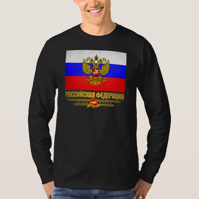 Russian Federation Flag & Emblem T-Shirt (Front)