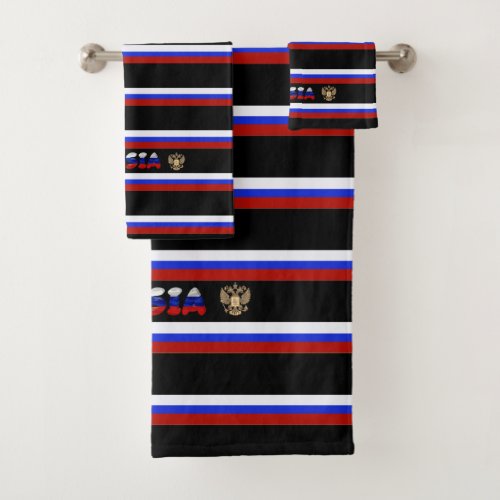 Russian flag bath towel set