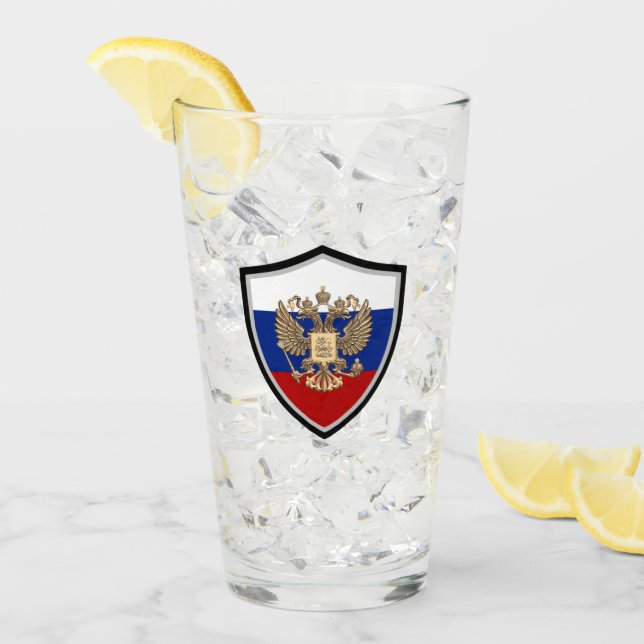 Russian flag-coat arms glass (Front Ice)