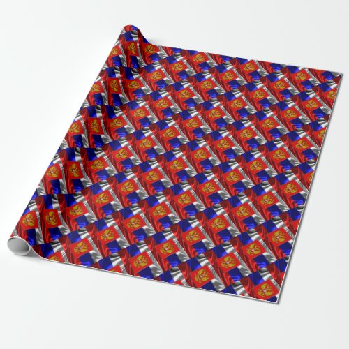 Russian flag_coat arms wrapping paper