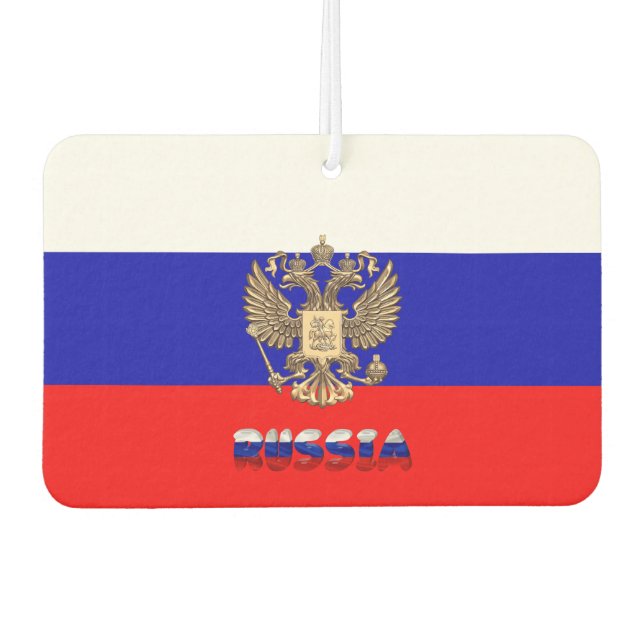 Russian flag-coat of arms air freshener (Front)