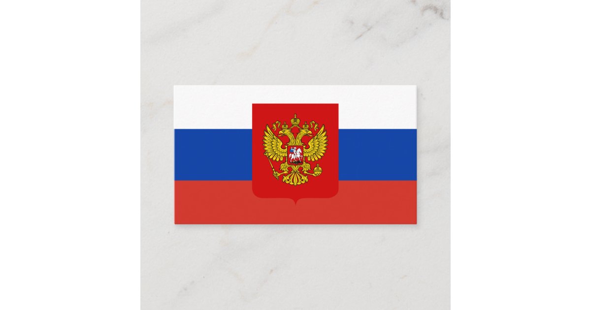 Russian Flag & Coat of Arms, Flag of Russia Business Card