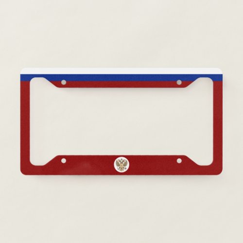 Russian flag_coat of arms license plate frame