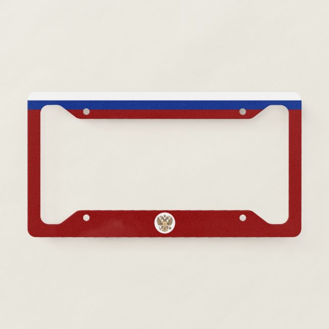 Russian flag-coat of arms license plate frame (Front)