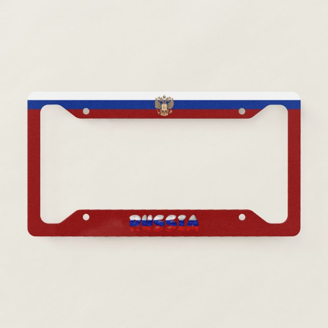 Russian flag-coat of arms  license plate frame (Front)