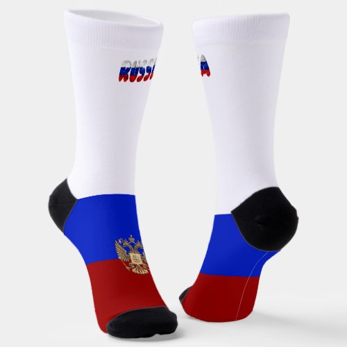 Russian flag_coat of arms socks