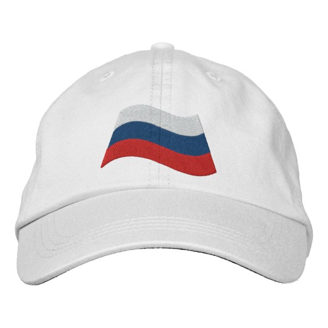 Russian Flag Embroidered Baseball Cap (Front)