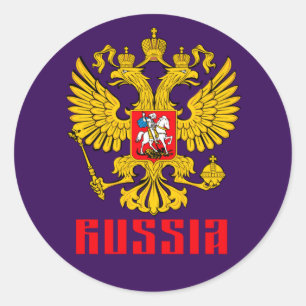 Russian Flag Imperial Eagle Russian Orthodox Classic Round Sticker