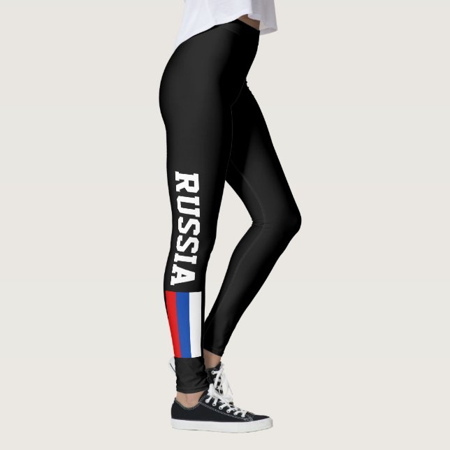 Russian flag leggings for sport fitness yoga (Right)