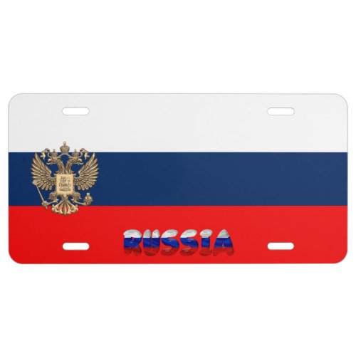 Russian flag license plate