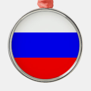 Russian Flag Metal Ornament