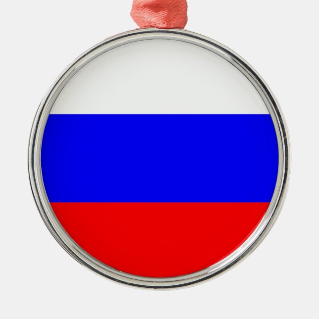 Russian Flag Metal Ornament (Front)