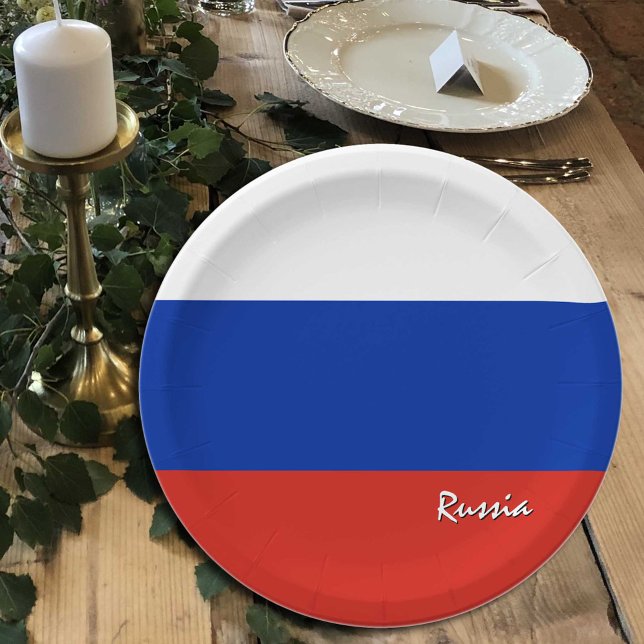 Russian Flag plates, party, sports, Russia Paper Plates (Creator Uploaded)