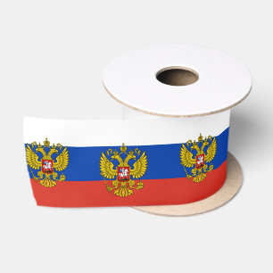 Russian Flag & Russia holiday, travel / sports Satin Ribbon