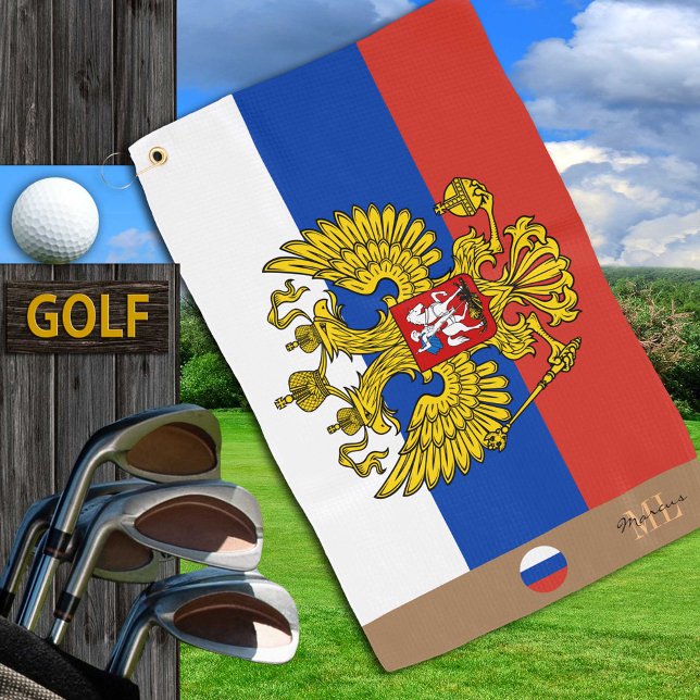 Russian flag & Russia monogrammed Golf Towel (Creator Uploaded)