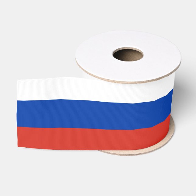Russian Flag & Russia travel, holiday/sports Grosgrain Ribbon (Spool)