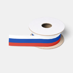 Russian Flag & Russia travel, holiday/sports Satin Ribbon