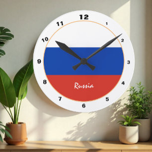 Russian Flag, Russia trendy Home /design clock